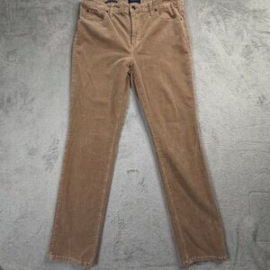 Talbots Womens Tan Brown High Rise Straight Leg Corduroy Pants Size 12